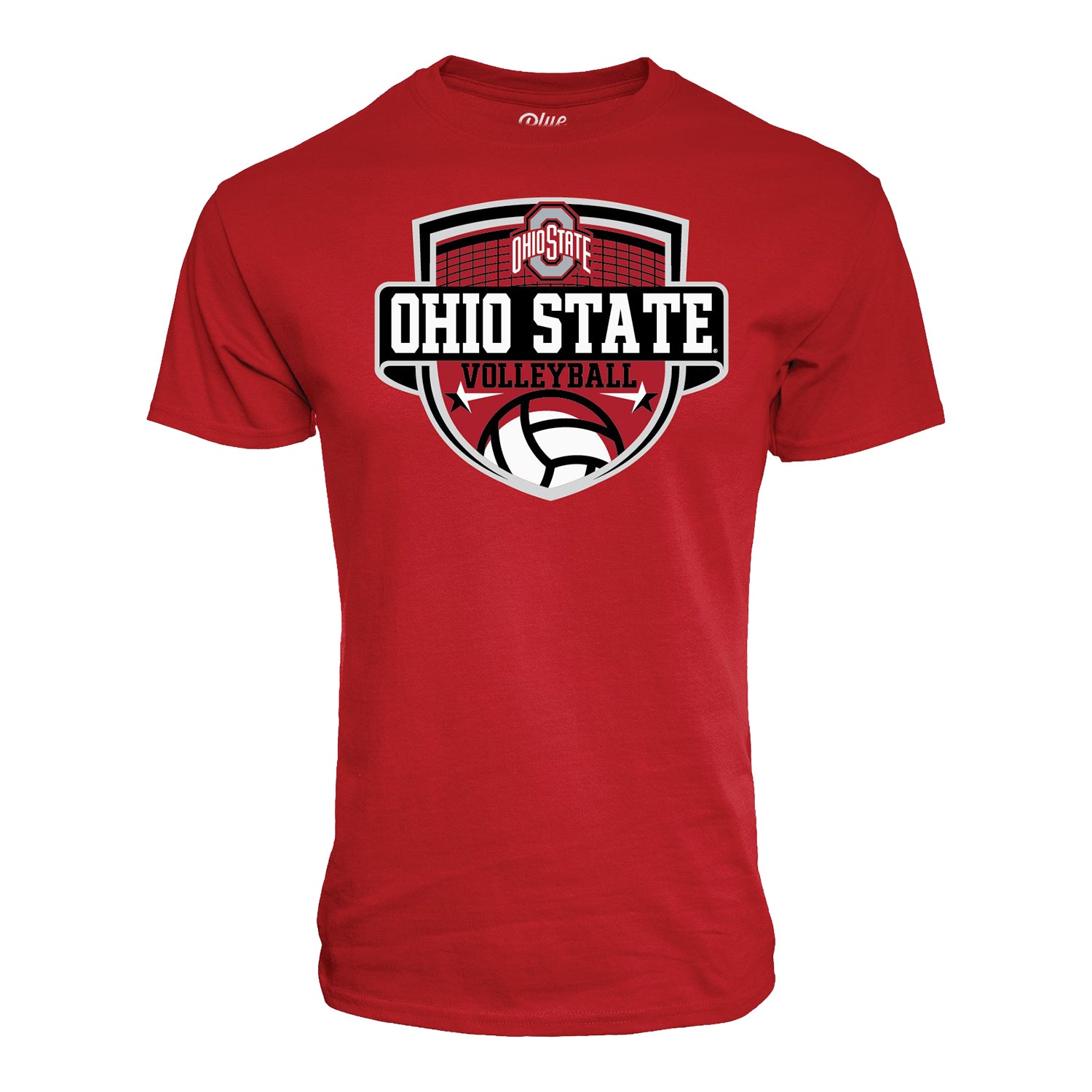 Ohio State Buckeyes Volleyball Shield T-Shirt In Scarlet - Front View