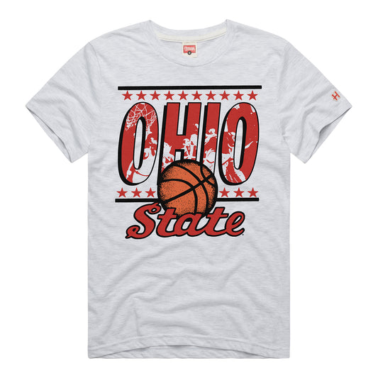 Ohio State Buckeyes Basketball Homage Court T-Shirt In White - Front View