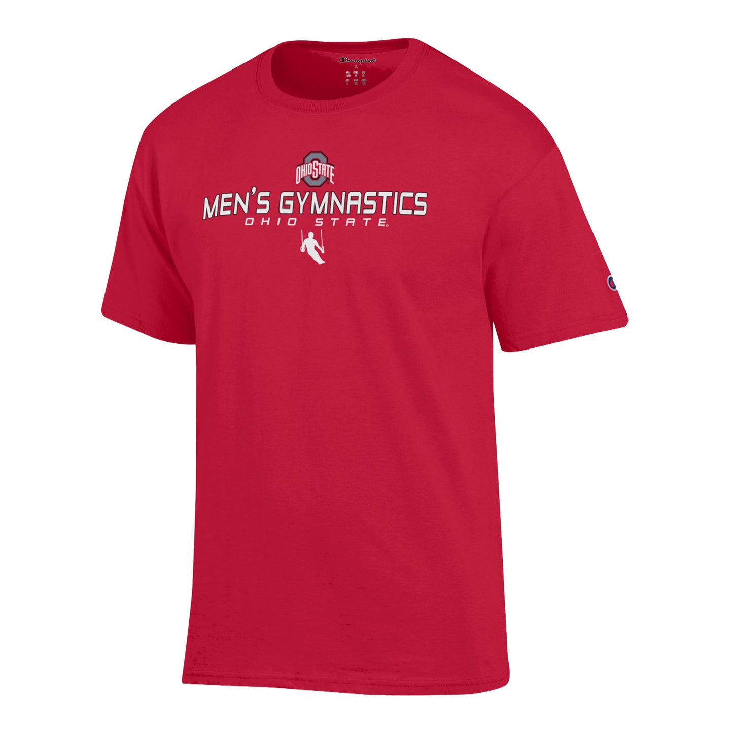 Ohio State Buckeyes Men's Gymnastics Rings T-Shirt - Front View