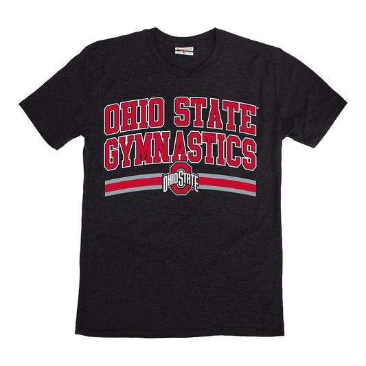Ohio State Buckeyes Men's Gymnastics Stripe T-Shirt - Front View
