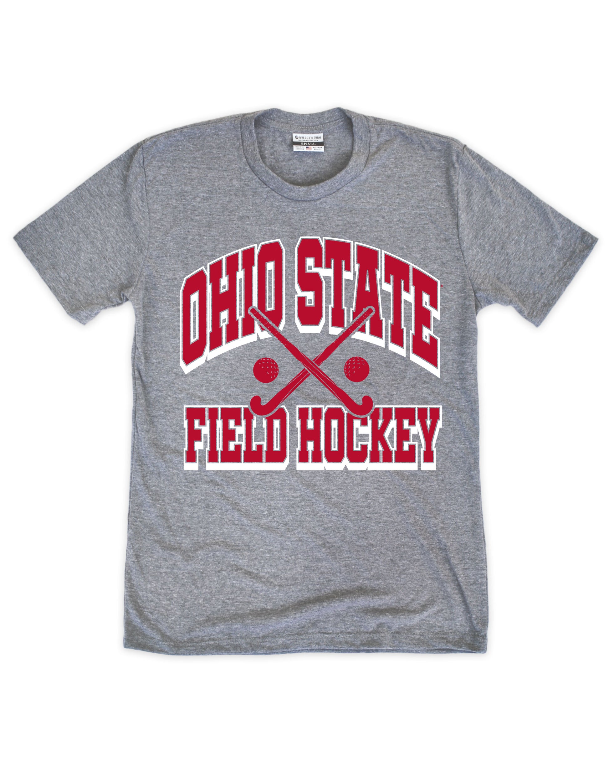 Ohio State Buckeyes Field Hockey Crossed Sticks Tee - Front View