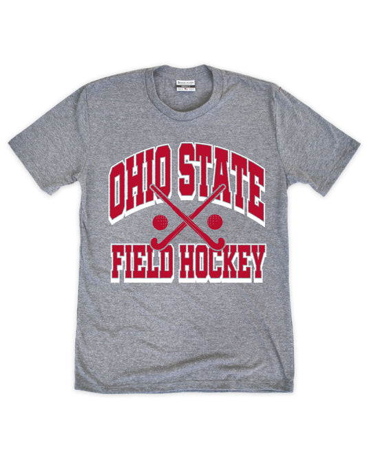 Ohio State Buckeyes Field Hockey Crossed Sticks Tee - Front View