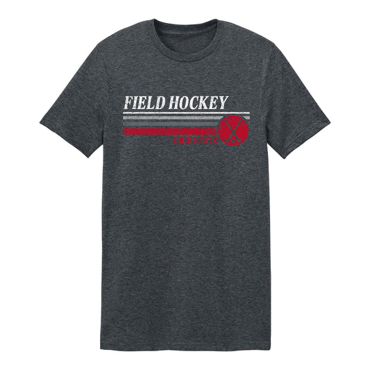Ohio State Buckeyes Field Hockey Gray Crossed Sticks Tee - Front