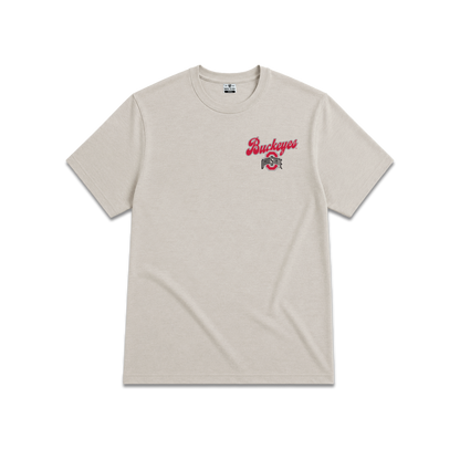 Ohio State Buckeyes Distressed Vintage Football T-Shirt - Front View