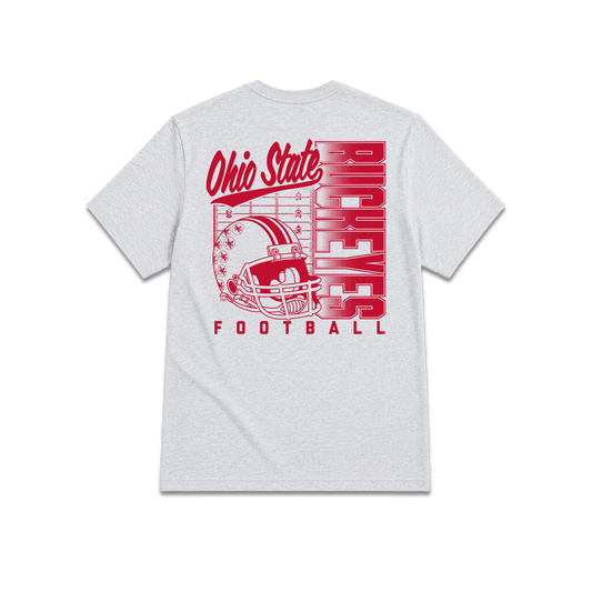 Ohio State Buckeyes Stacked Helmet T-Shirt - Back view
