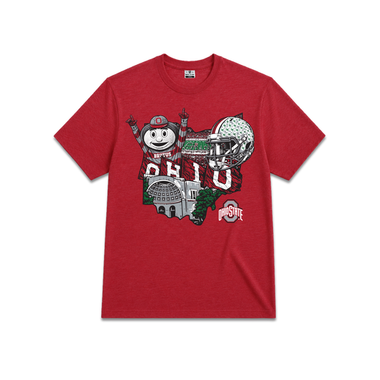 Ohio State Buckeyes Football State T-Shirt - Front View