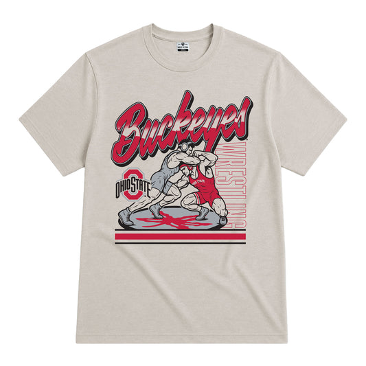 Ohio State Buckeyes Wrestling Faceoff Cream Tee