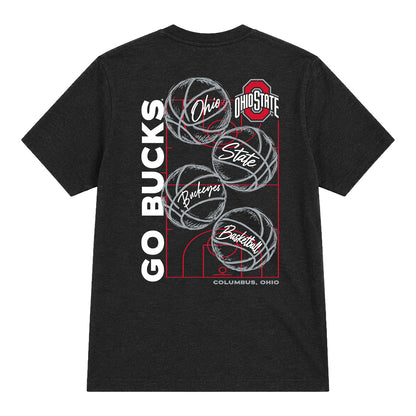 Ohio State Buckeyes WIF Basketball Court Outline T-Shirt