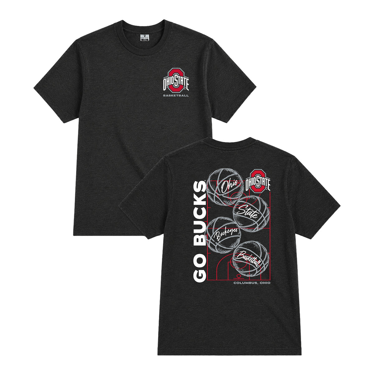 Ohio State Buckeyes WIF Basketball Court Outline T-Shirt