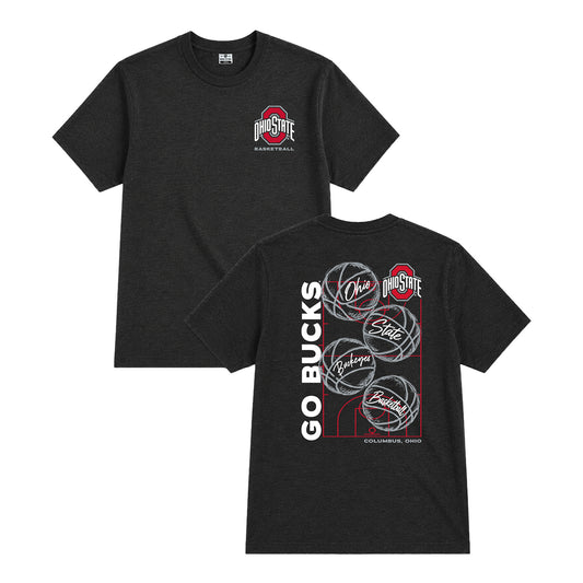 Ohio State Buckeyes WIF Basketball Court Outline T-Shirt