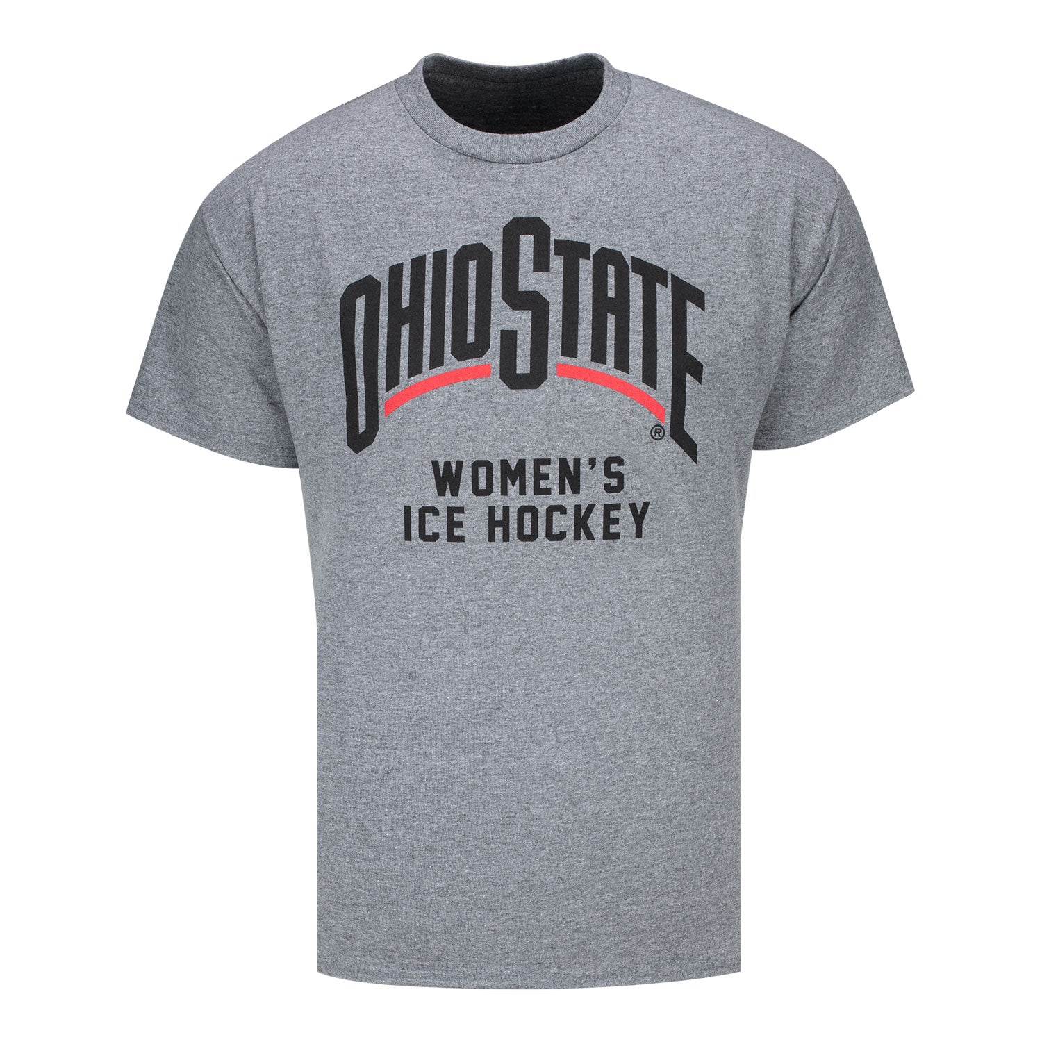 Ohio State Buckeyes Women's Ice Hockey Gray T-Shirt - Front View