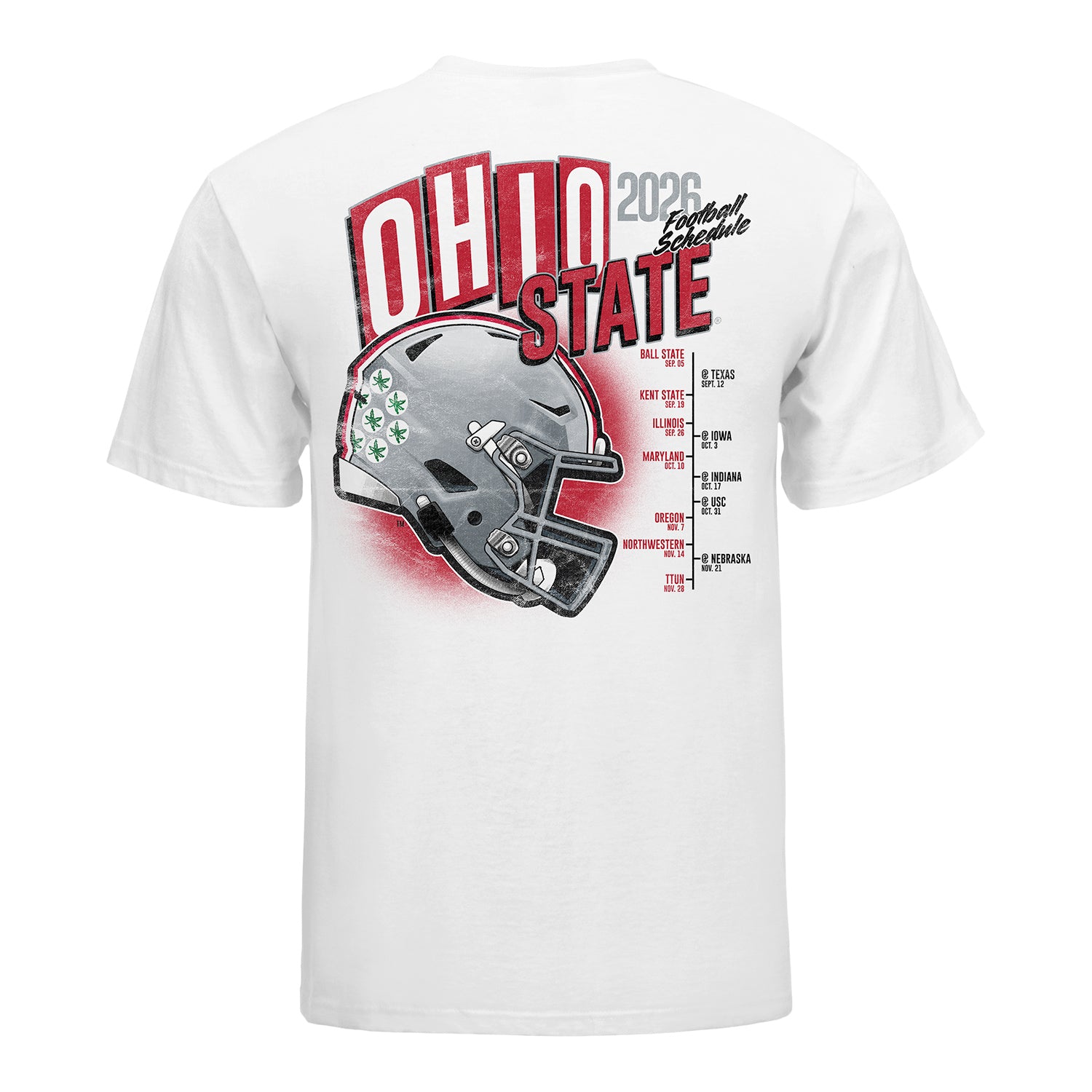 Ohio State Buckeyes 2026 Schedule T-Shirt - Back View