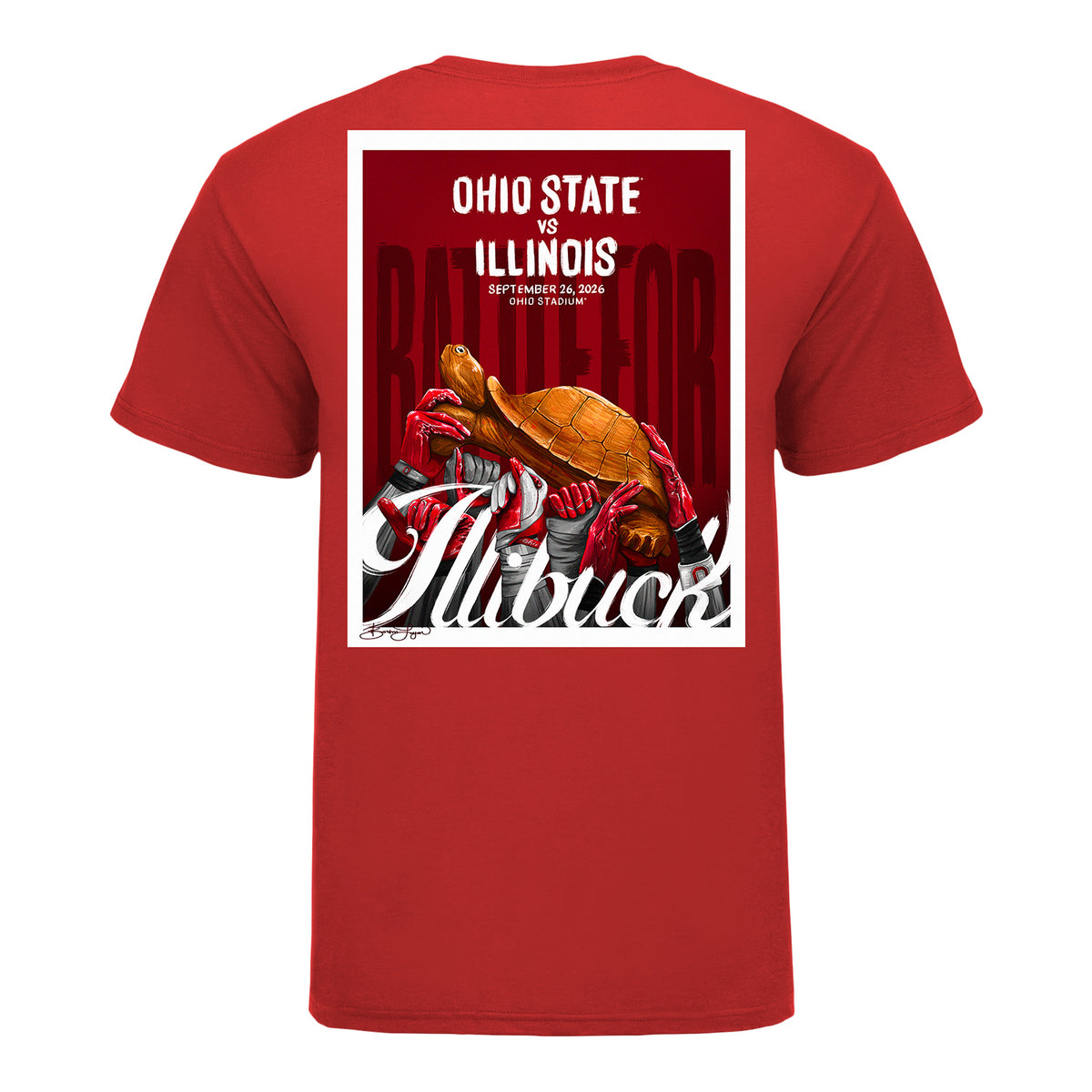 Ohio State Buckeyes vs Illinois 2026 Program T-Shirt - Back View