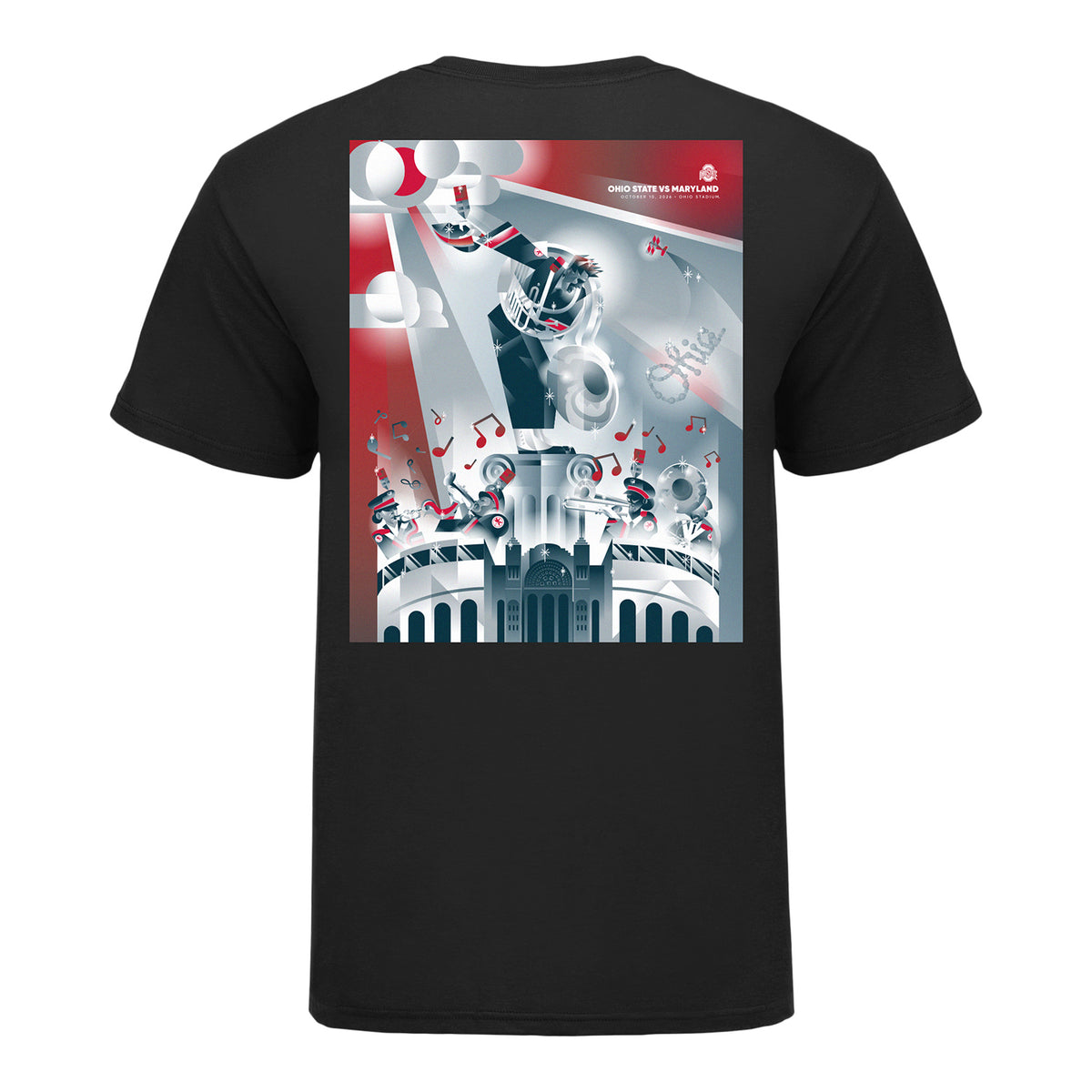 Ohio State Buckeyes vs Maryland 2026 Program T-Shirt - Back View