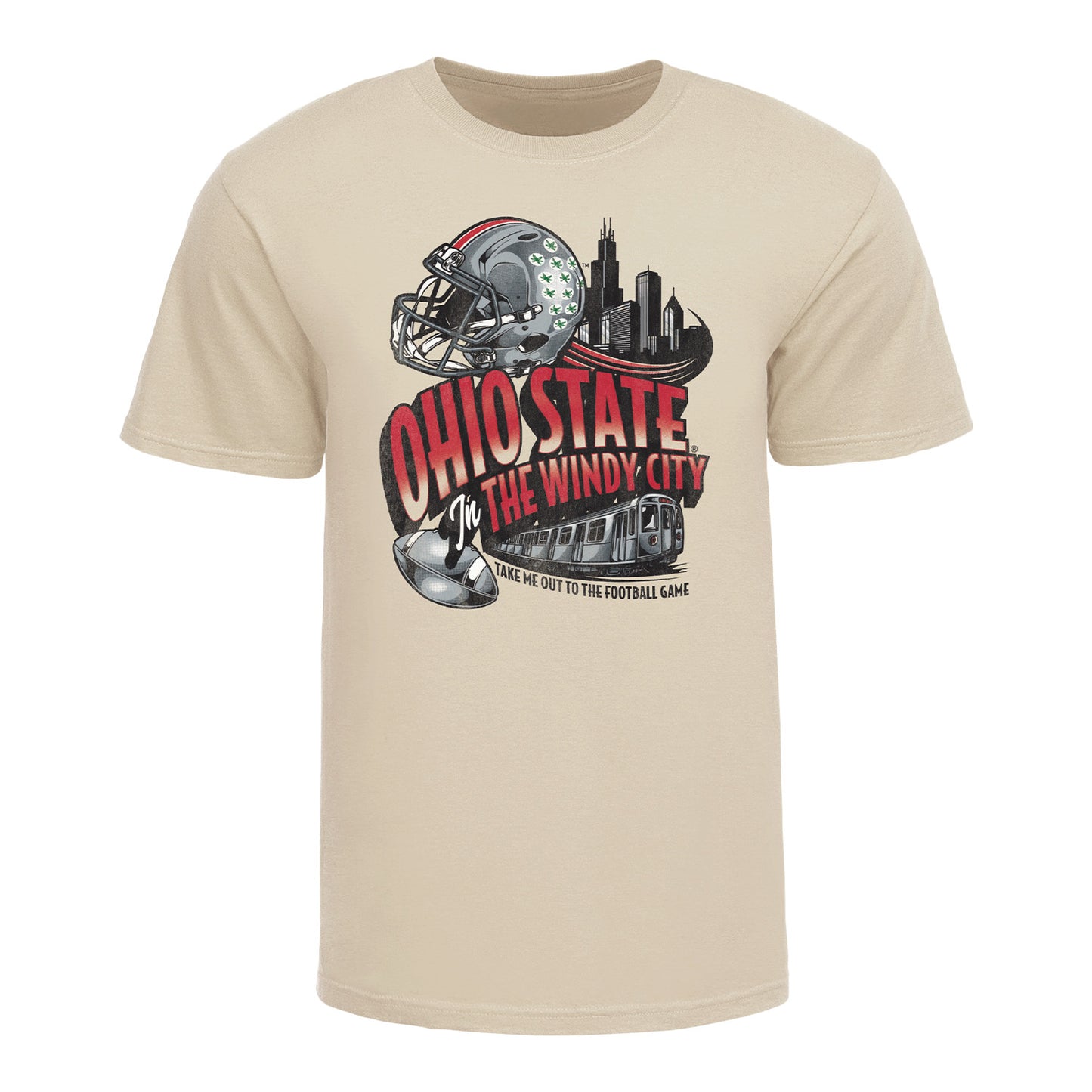 Ohio State Buckeyes Windy City Football T-Shirt - Front View