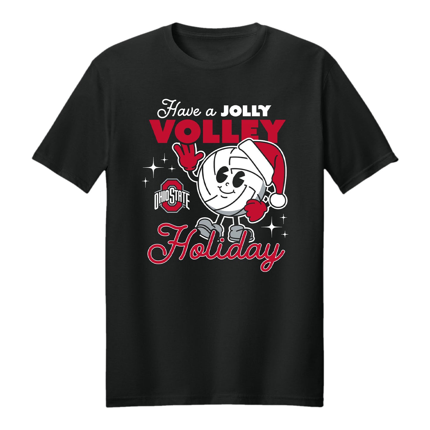 Ohio State Buckeyes Jolly Volley Black T-Shirt - Front View