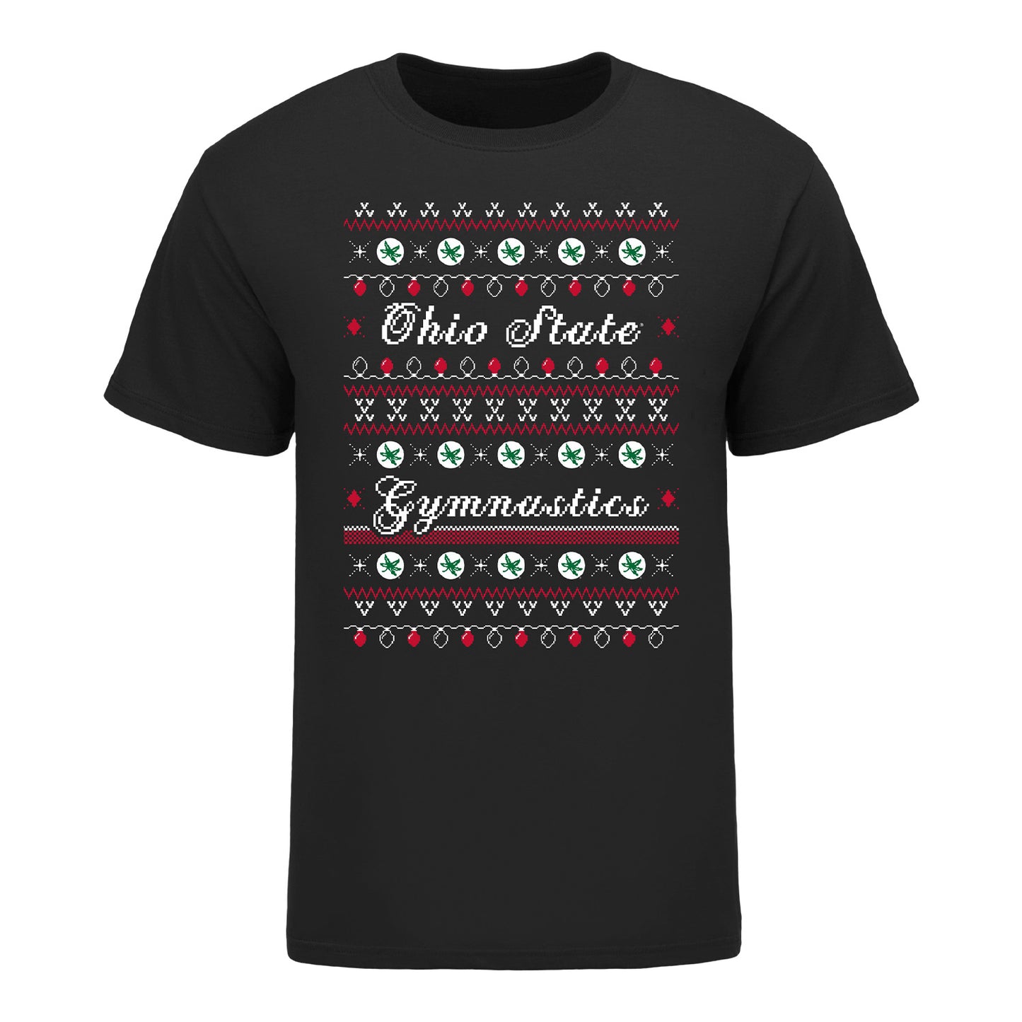 Ohio State Buckeyes Ugly Gymnastics Sweater T-Shirt - Front View