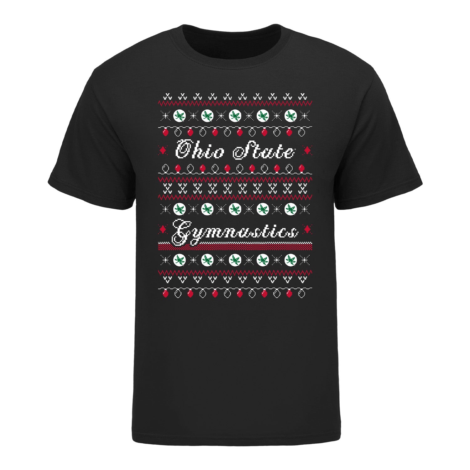 Ohio State Buckeyes Ugly Gymnastics Sweater T-Shirt - Front View