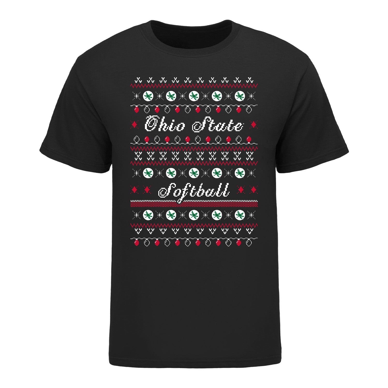 Ohio State Buckeyes Ugly Softball Sweater T-Shirt - Front View