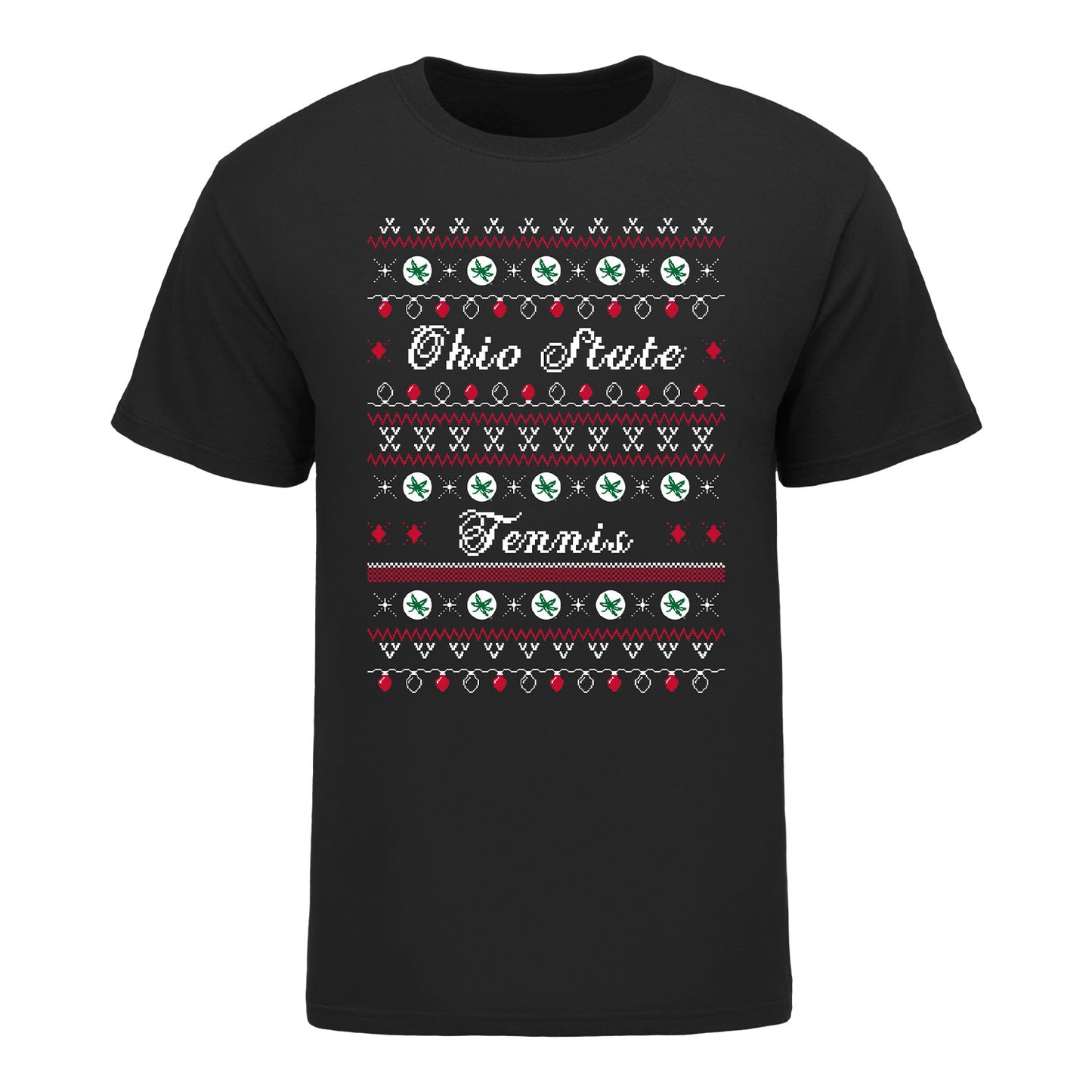 Ohio State Buckeyes Ugly Tennis Sweater T-Shirt - Front View