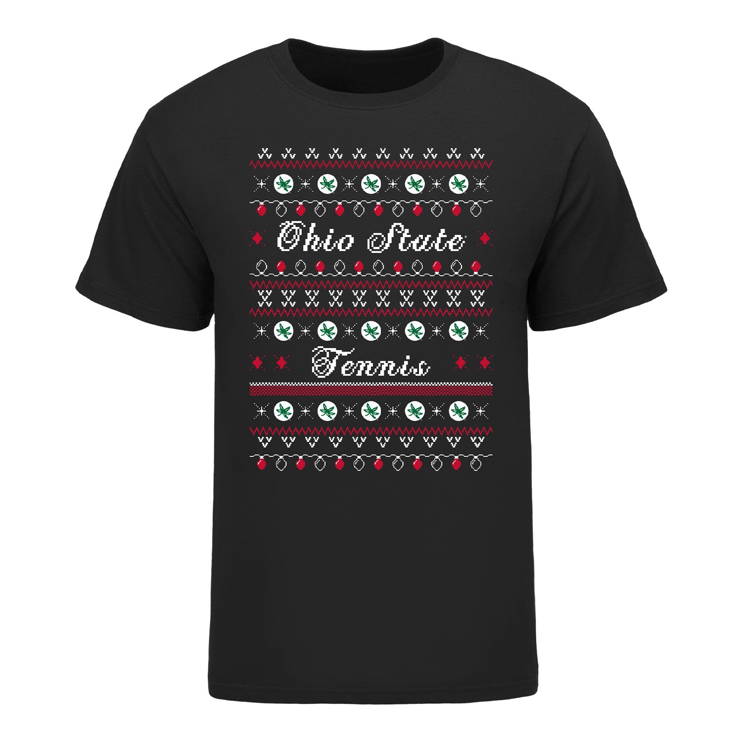 Ohio State Buckeyes Ugly Tennis Sweater T-Shirt - Front View