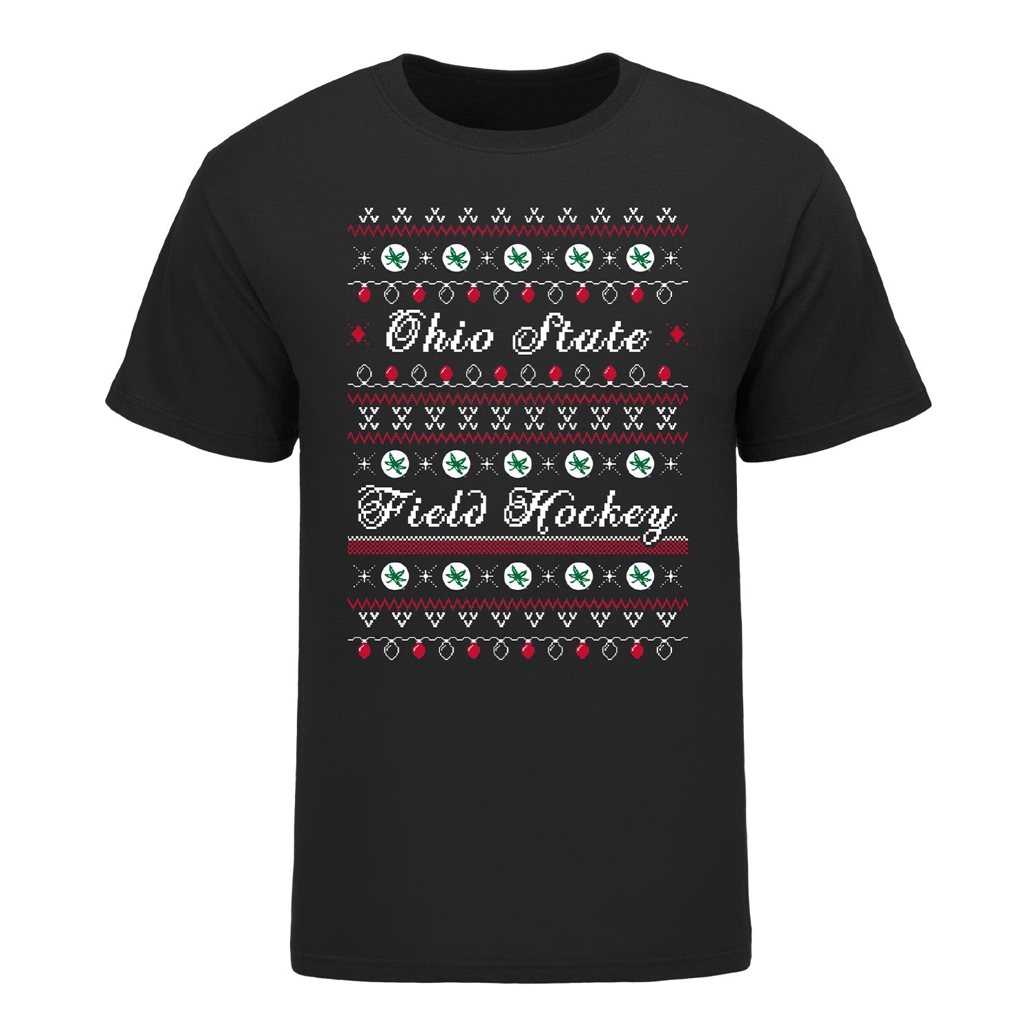 Ohio State Buckeyes Ugly Field Hockey Sweater T-Shirt - Front View