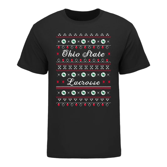 Ohio State Buckeyes Ugly Lacrosse Sweater T-Shirt - Front View