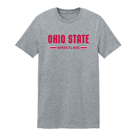 Ohio State Buckeyes Wrestling Stripe T-Shirt - Front