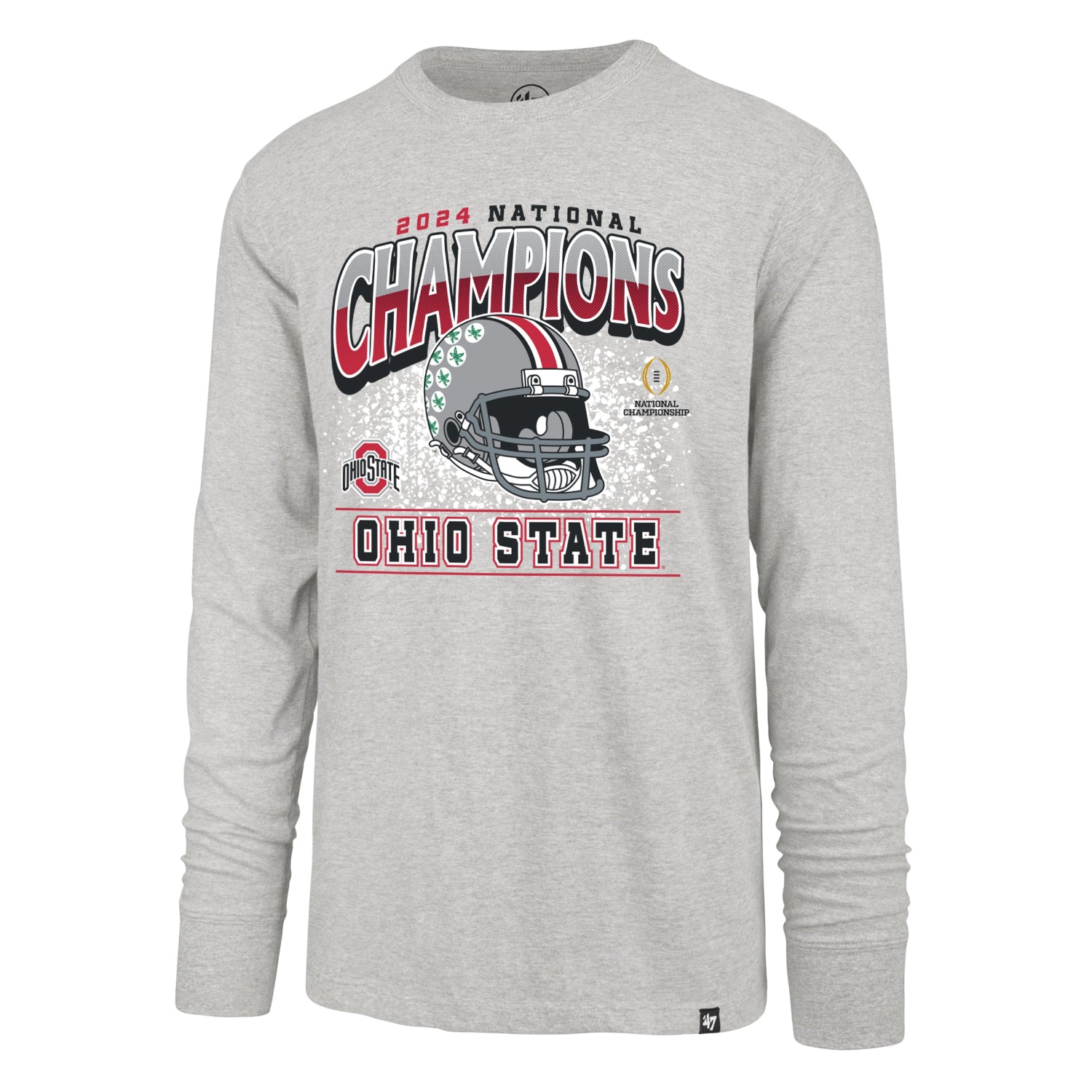 Ohio State Buckeyes 47 Brand National Champions Helmet Splatter T-Shirt