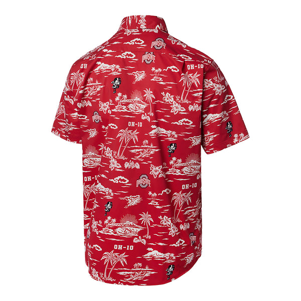 Ohio State Buckeyes Performance Tropical Scarlet Woven - In Scarlet - Back View