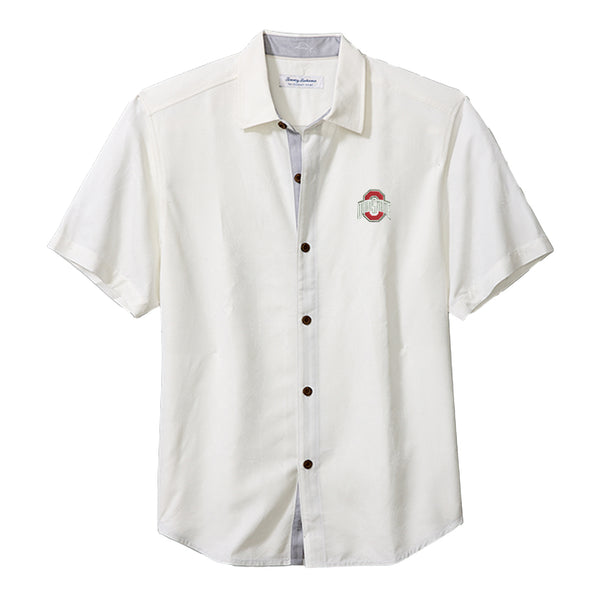 Ohio State Buckeyes Coconut Point Palm Vista White Woven - In White - Front View