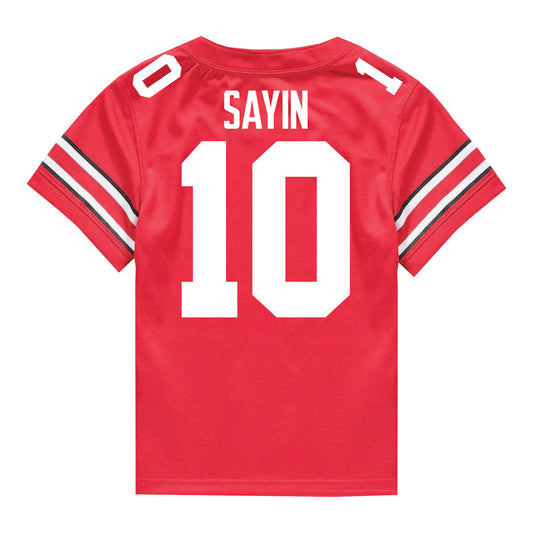 Ohio State Buckeyes Nike #10 Julian Sayin Student Athlete Scarlet Football Jersey - Back View