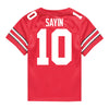 Ohio State Buckeyes Nike #10 Julian Sayin Student Athlete Scarlet Football Jersey - Back View