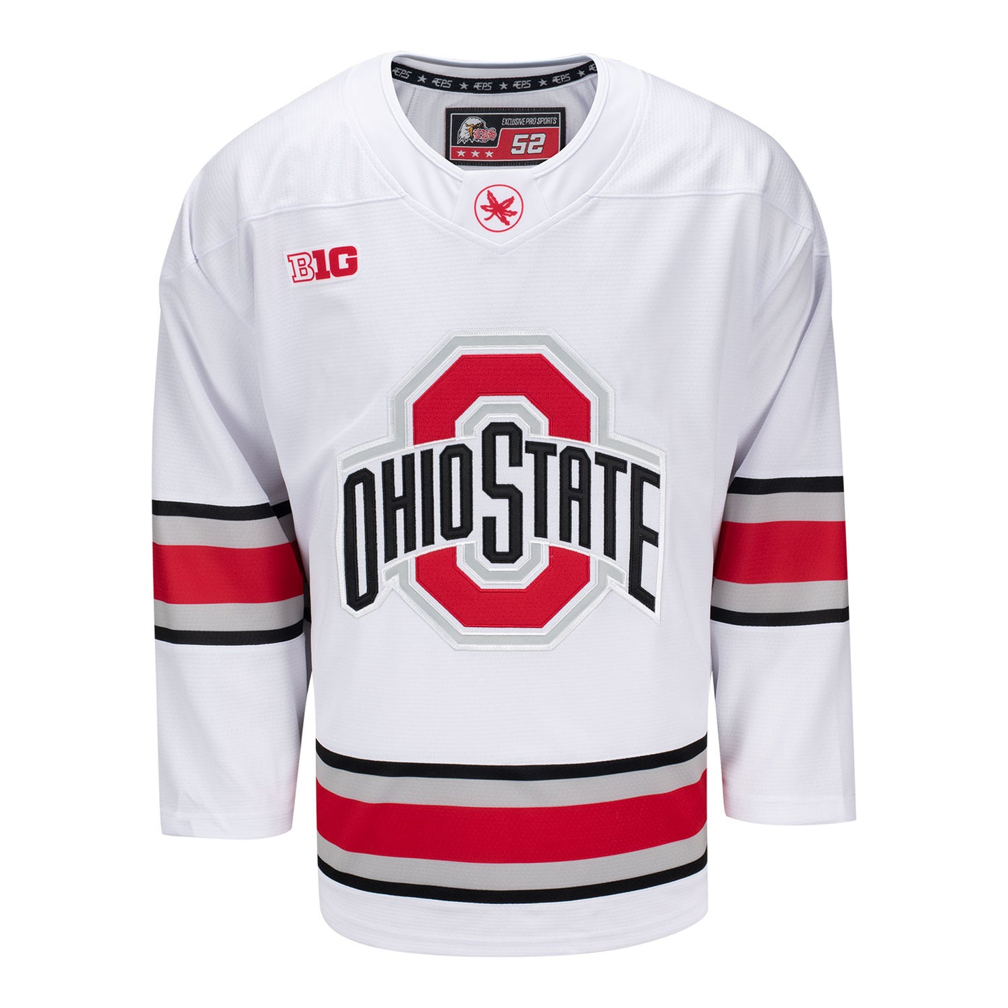 Ohio State Buckeyes Exclusive Pro Sports Men's Replica White Hockey Jersey - Front View