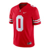 Ohio State Buckeyes Nike #0 Scarlet Jersey - Front View