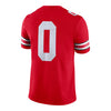 Ohio State Buckeyes Nike #0 Scarlet Jersey - Back View
