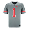 Ohio State Buckeyes Nike #1 Dark Steel Alternate Jersey - In Gray - Front View