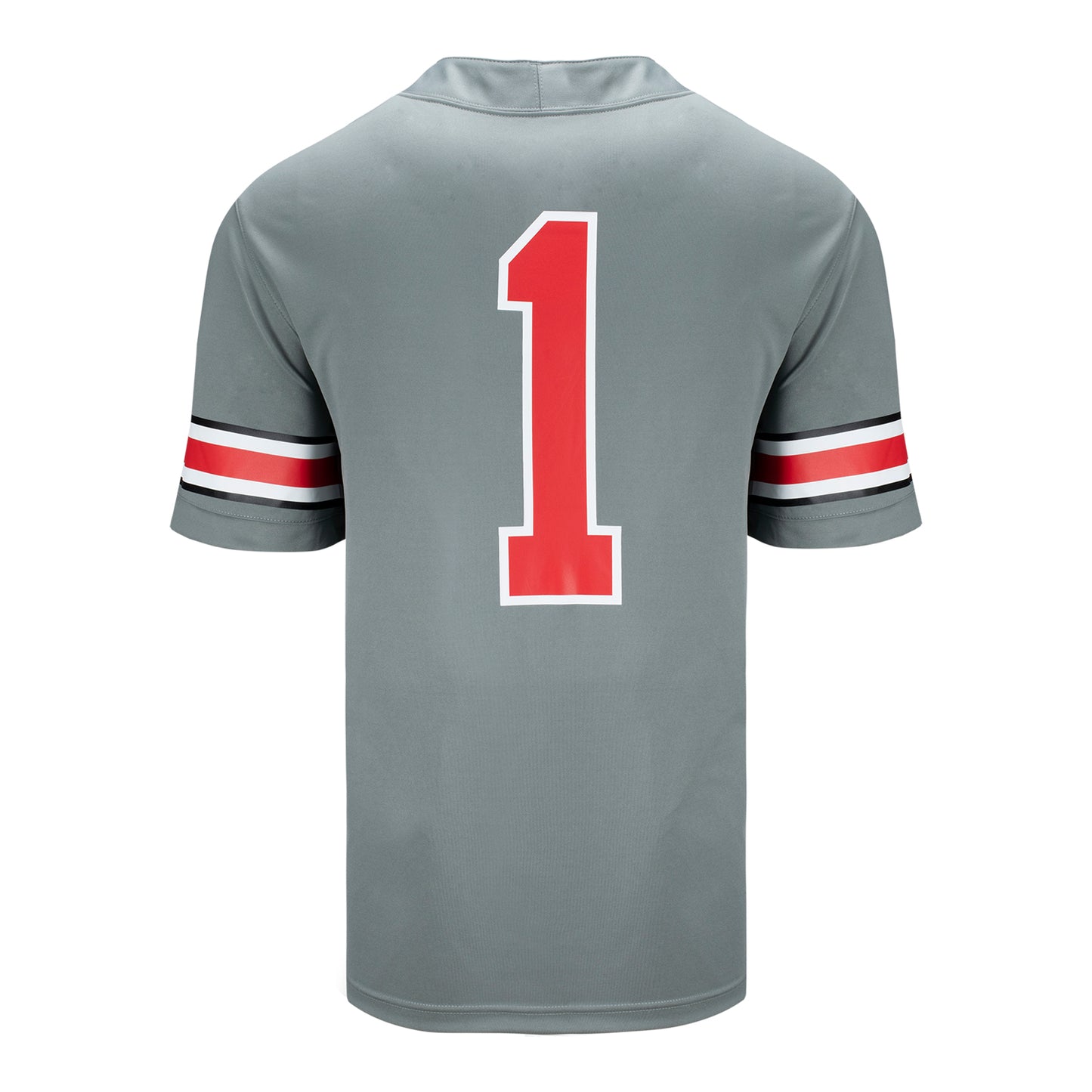 Ohio State Buckeyes Nike #1 Dark Steel Alternate Jersey - In Gray - Back View