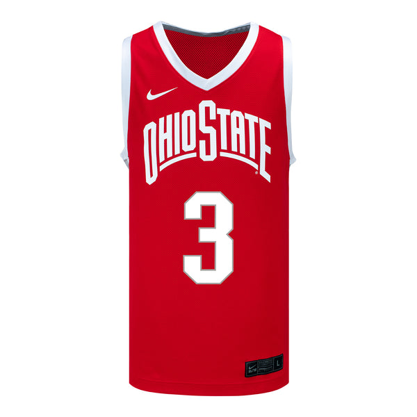 Ohio State Buckeyes Nike Women's Basketball Student Athlete #3 Kennedy Cambridge Scarlet Jersey - Front View