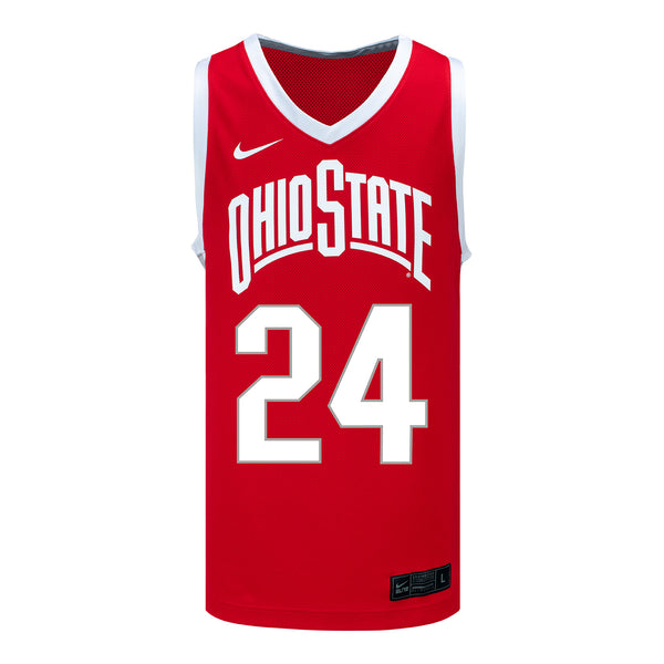 Ohio State Buckeyes Nike Basketball Student Athlete #24 Kalen Etzler Scarlet Jersey - Front View