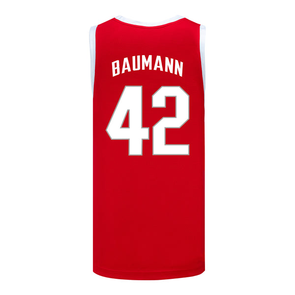 Ohio State Buckeyes Nike Basketball Student Athlete #42 Colby Baumann Scarlet Jersey - Back View