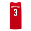 Ohio State Buckeyes Nike Women's Basketball Student Athlete #3 Kennedy Cambridge Scarlet Jersey - Back View