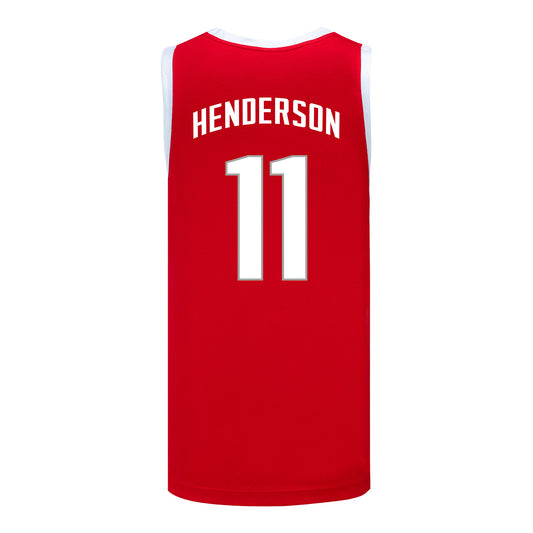 Ohio State Buckeyes Nike Women's Basketball Student Athlete #11 Kaia Henderson Scarlet Jersey - Back View