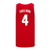 Ohio State Buckeyes Nike Women's Basketball Student Athlete #4 Jacy Sheldon Scarlet Jersey - Back View