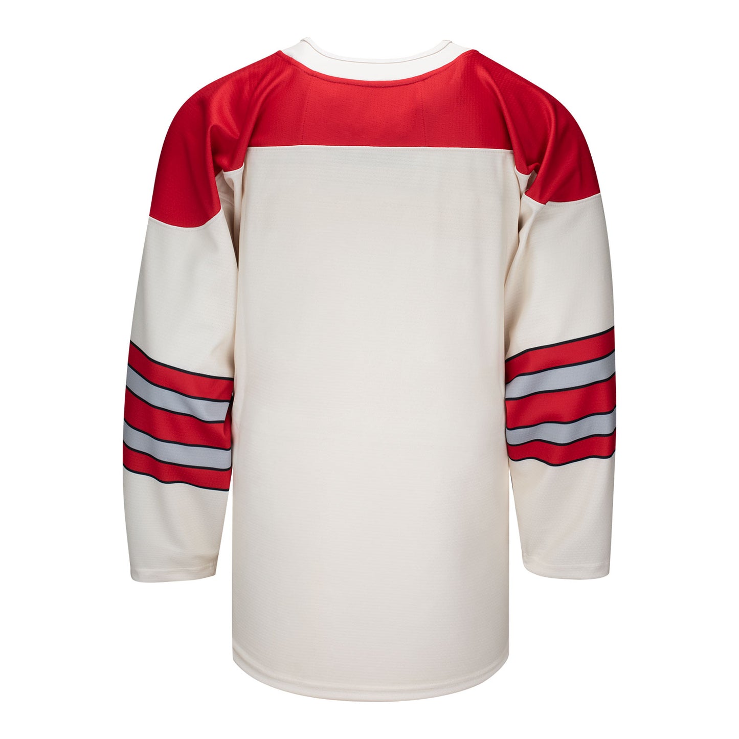 Ohio State Buckeyes Exclusive Pro Sports Cream Hockey Jersey - Back View