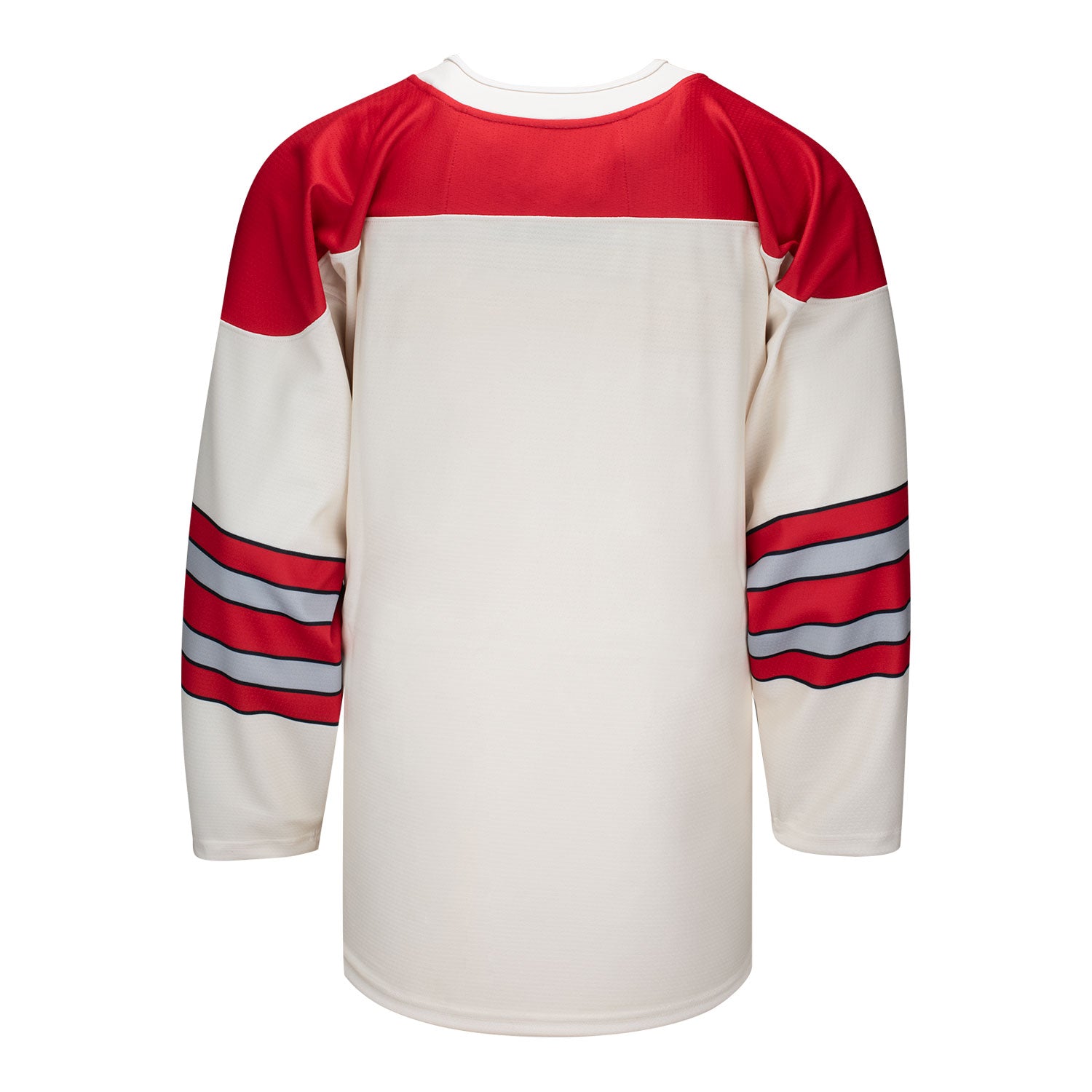 Ohio State Buckeyes Exclusive Pro Sports Cream Hockey Jersey - Back View