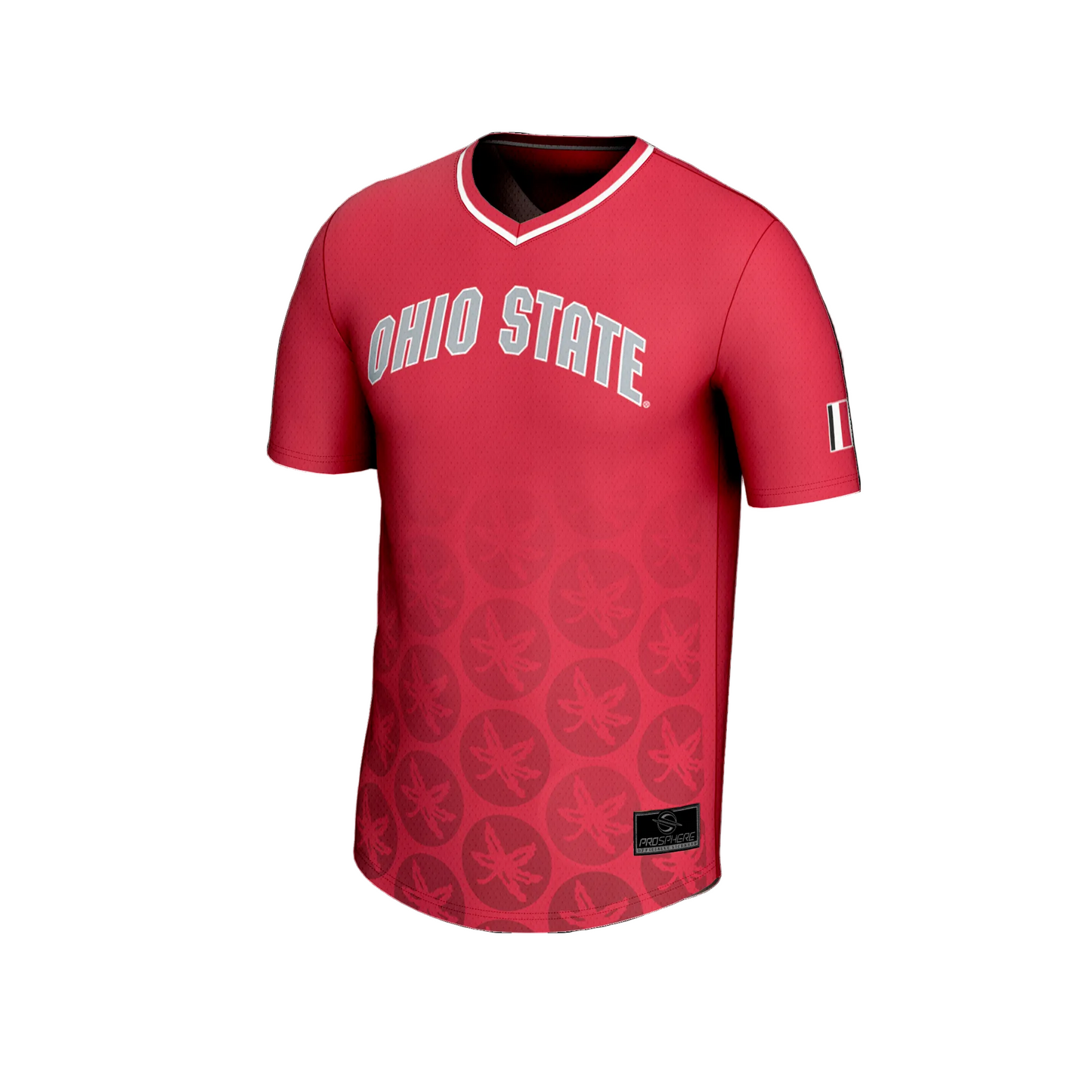 Ohio State Buckeyes Scarlet Buckeye Leaf Soccer Jersey - Front View