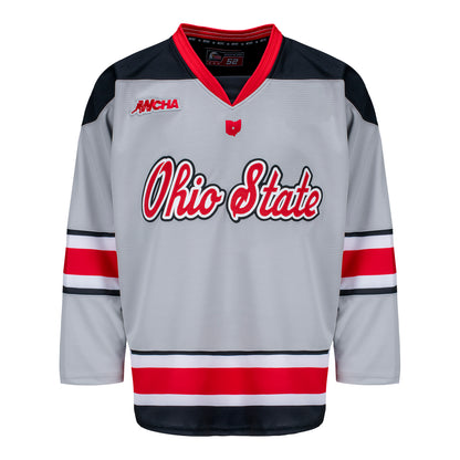 Ohio State Buckeyes Exclusive Pro Sports Alternate Script Women's Hockey Jersey - Front View
