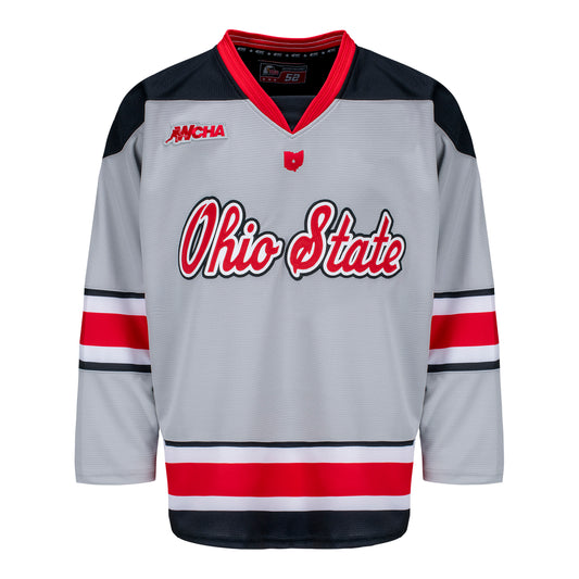 Ohio State Buckeyes Exclusive Pro Sports Alternate Script Women's Hockey Jersey - Front View