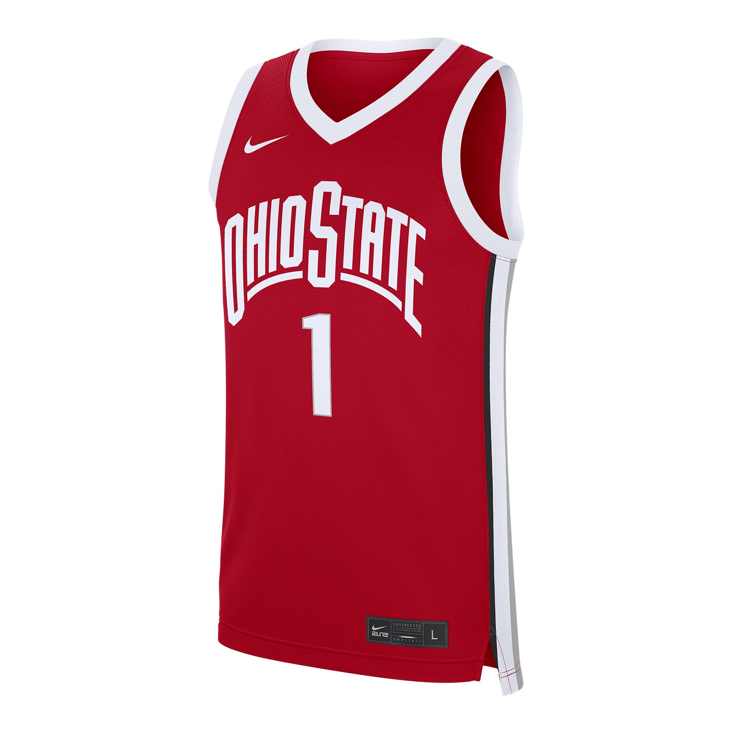 Ohio State Buckeyes #1 Scarlet Basketball Jersey - Front View